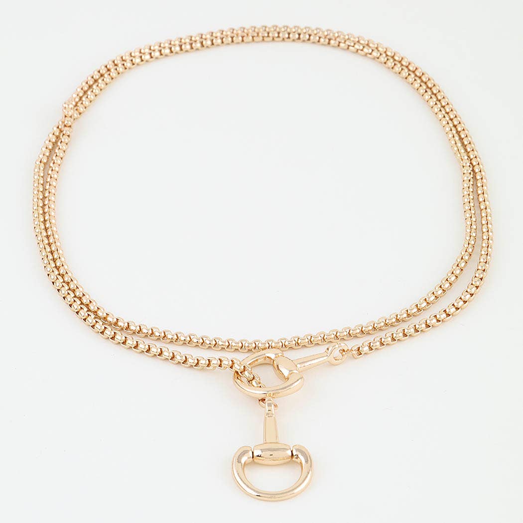 Polished Toggle Loop Box Chain Necklace: GSL