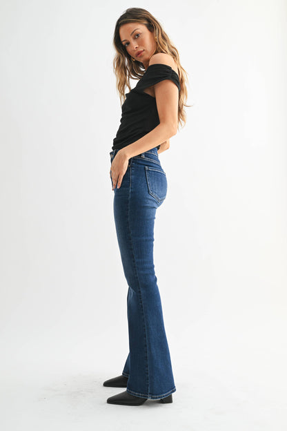 Tess Mid Rise Flare Jeans
