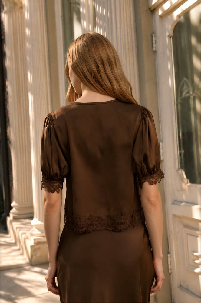 The Marlowe Blouse: Brown