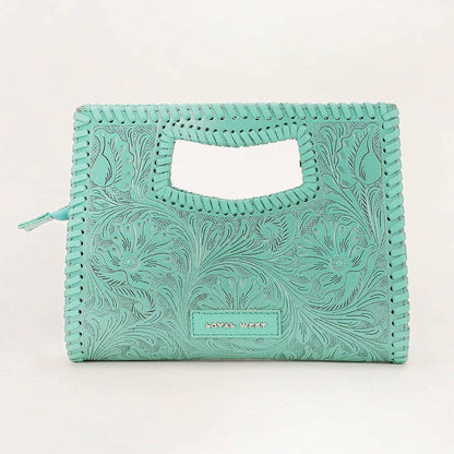 Loyal West Alma Medium Bag Turquoise: Turquoise Handtooled Leather And Calfskin / Single