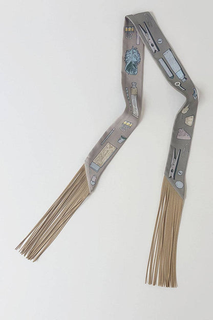 Printed Fringed Detail Scarf: 7 / One Size