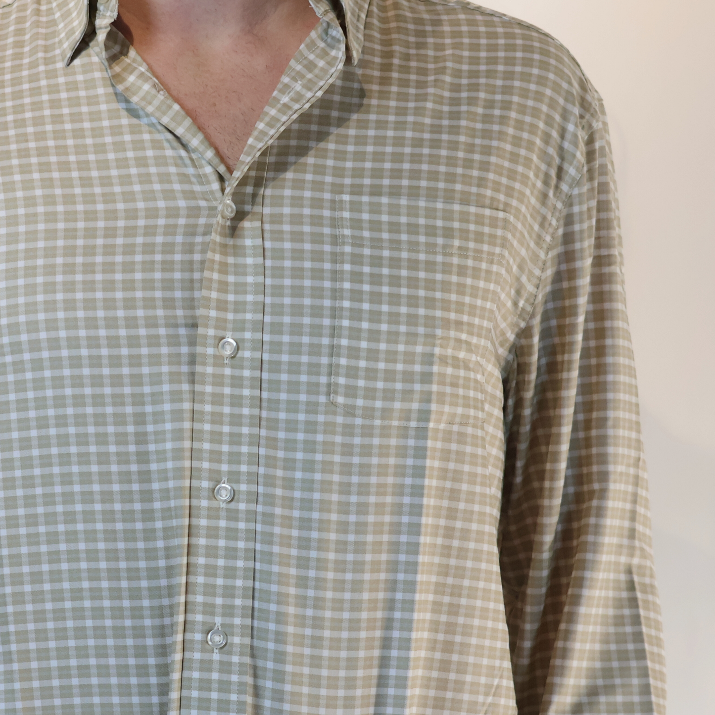 Performance Button Down: Tan
