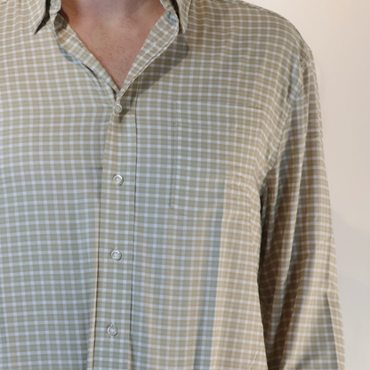 Performance Button Down: Tan