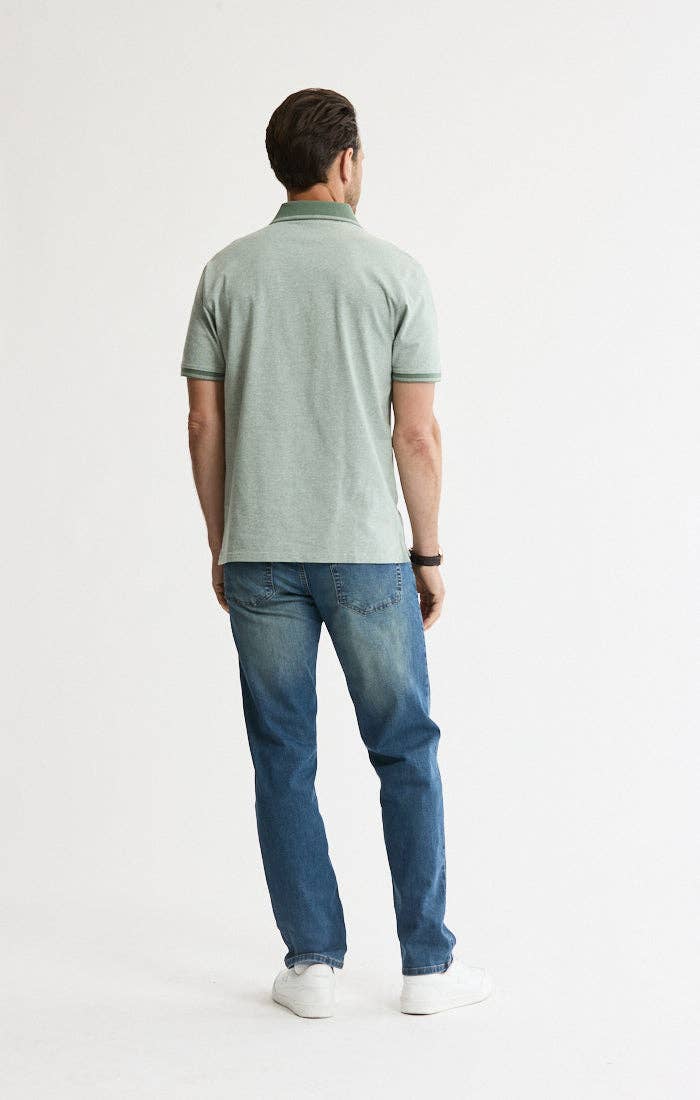 Luxe Brushed Knit Polo: GREEN / L