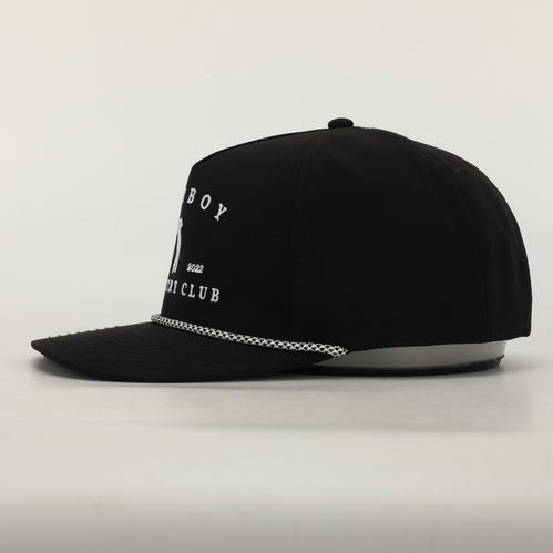 Cowboy Country Club Golfer Roped Hat: Black