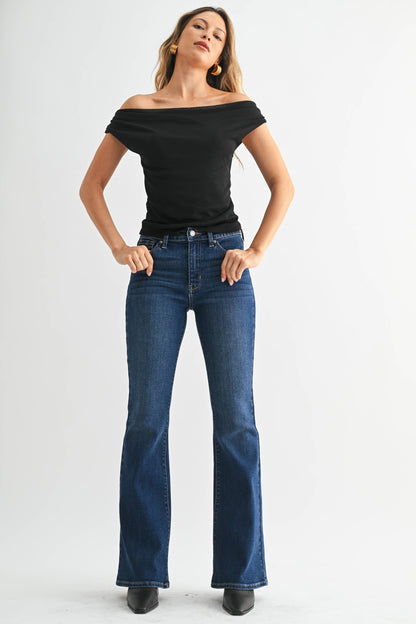 Tess Mid Rise Flare Jeans