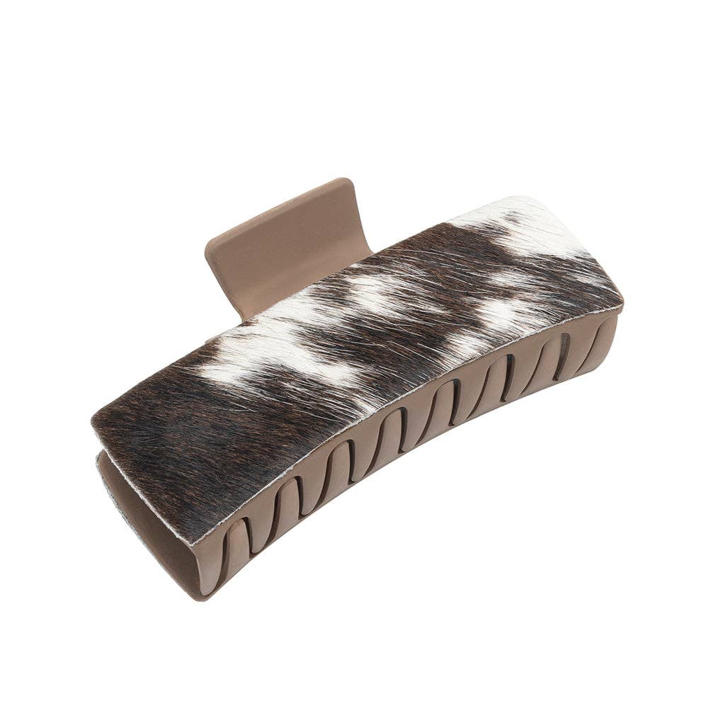Blossom Ridge Hair Comb: Brown Embossed