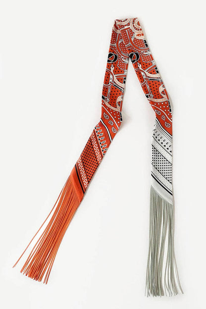 Printed Fringed Detail Scarf: 1 / One Size