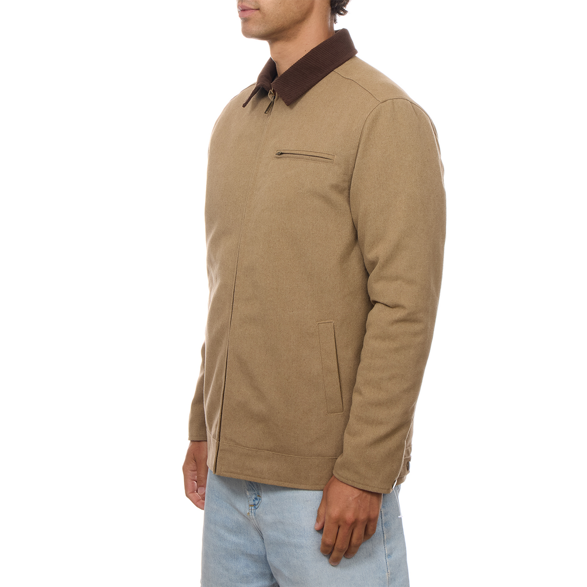 Nolan Corduroy Collared Jacket: Khaki