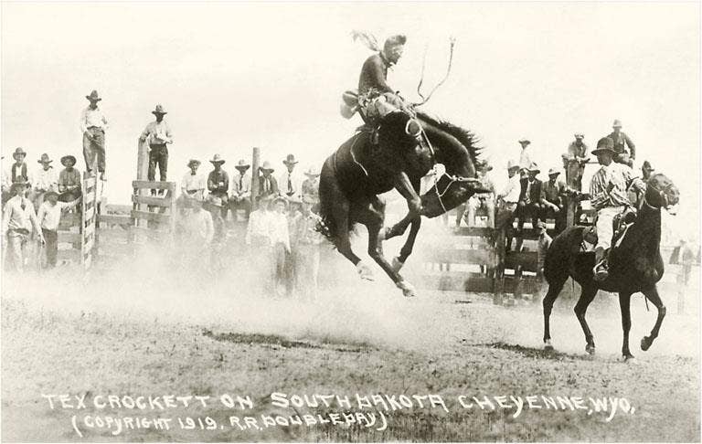 Art Print CB-138 Rodeo Bronco Buster, Cheyenne, Wyoming