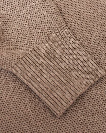 Crew Sweater | Heather Camel Pique