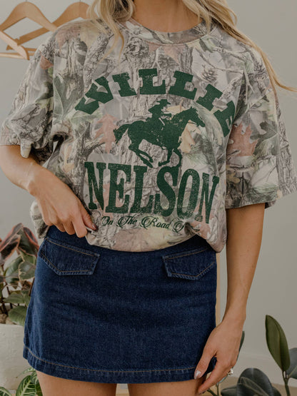 Willie Nelson Arch Horse Licensed Camo Tee: 2XL