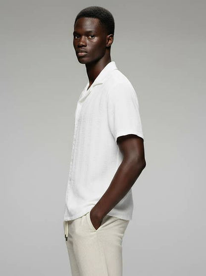 Crochet/Textured Short Sleeve Men's Shirt 4065: HB-4065 / XL