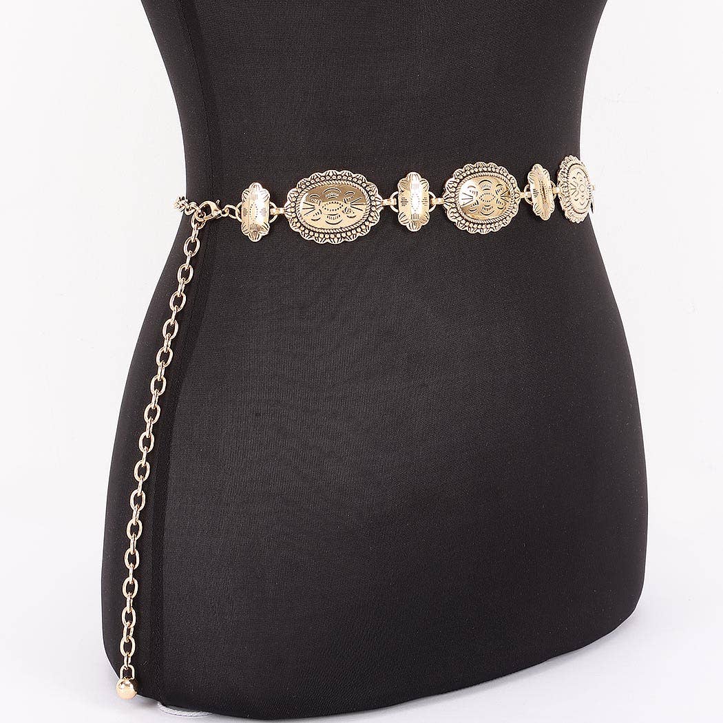 Vintage Metal Chain Belt: SL
