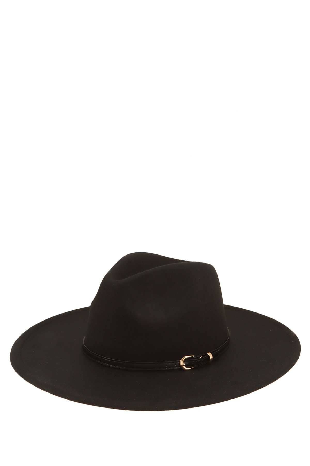 Buckle Basic Fedora Hat 67: Black