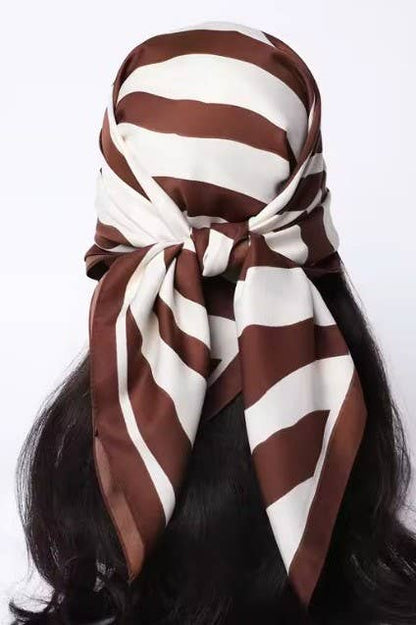 Large Vintage Zebra Print Bandana Scarf | 40SC702: ZEBRA