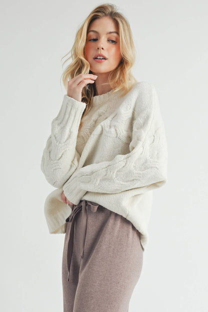 Elaine Sweater: White / Contemporary