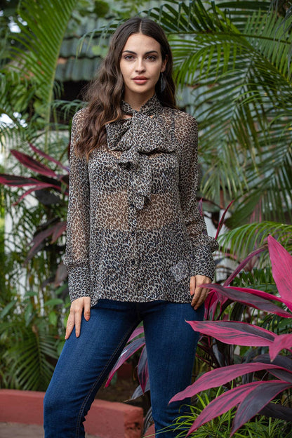 Camille Blouse: Leopard Print