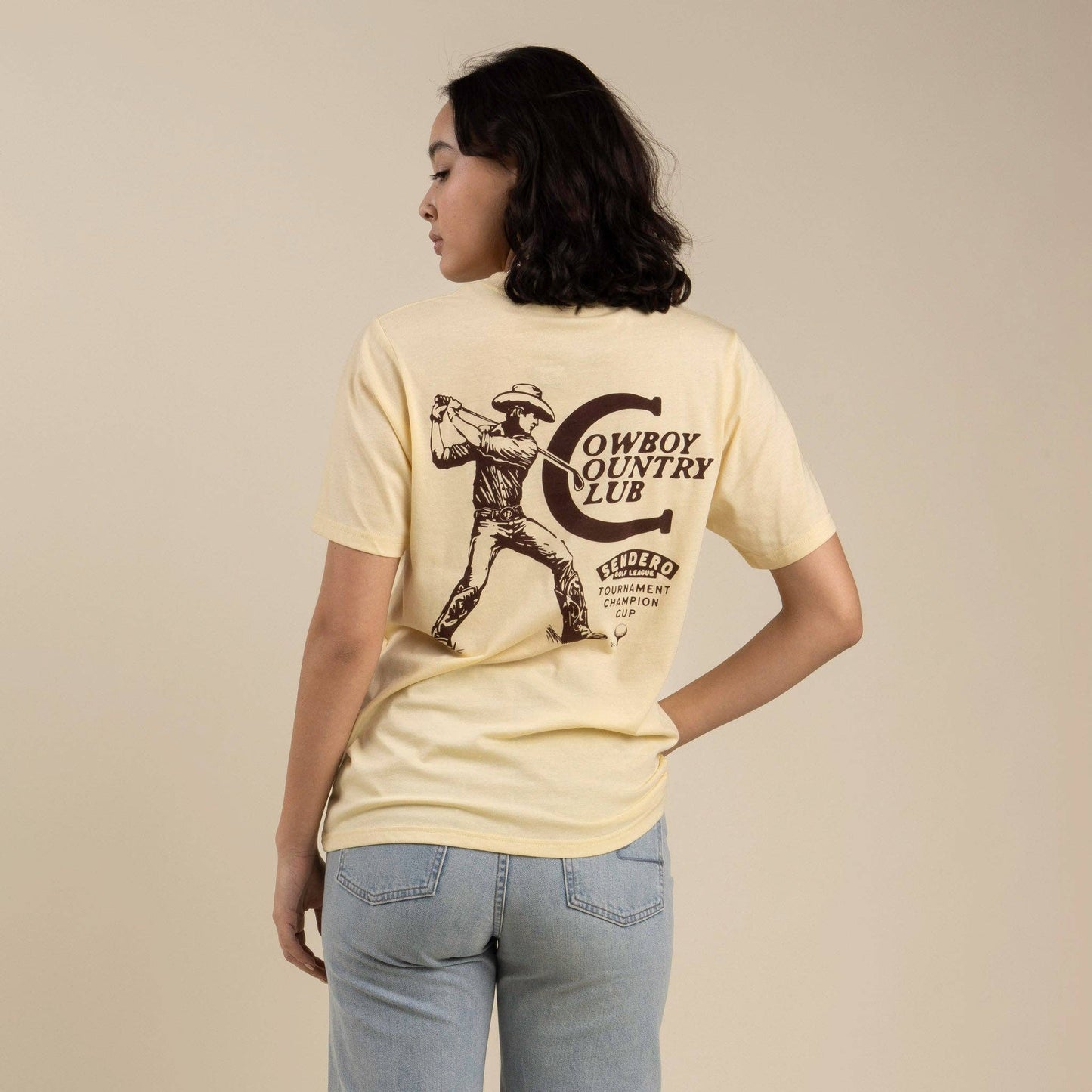 Cowboy Country Club T-Shirt: Cream