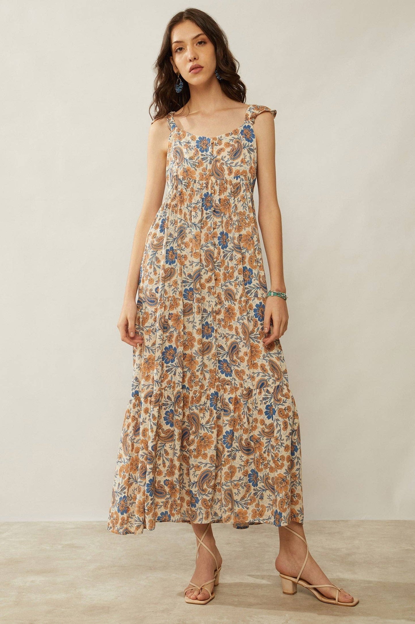 Bohera Chloe Floral Paisley Maxi Dress: Multicolor S-XL