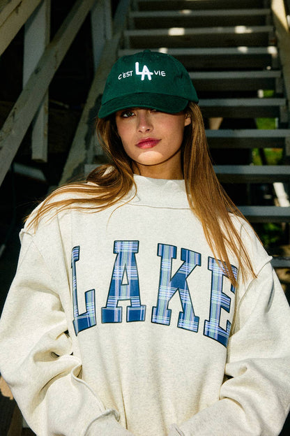 LAKE/MOUNTAIN Reversible Mock-neck Sweatshirt: ASH GREY