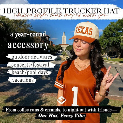 Retro Two Tone Cap - Texas - Orange/Beige