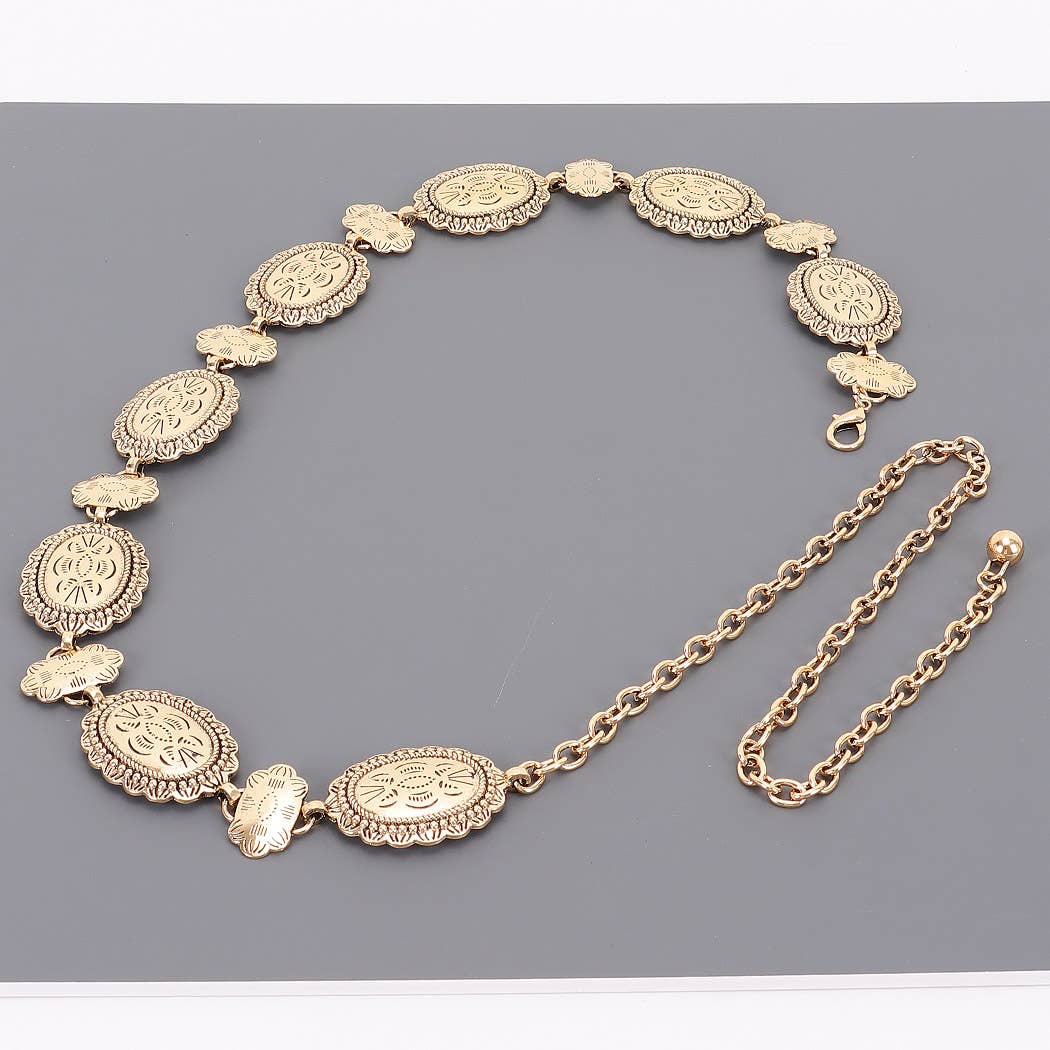 Vintage Metal Chain Belt: SL