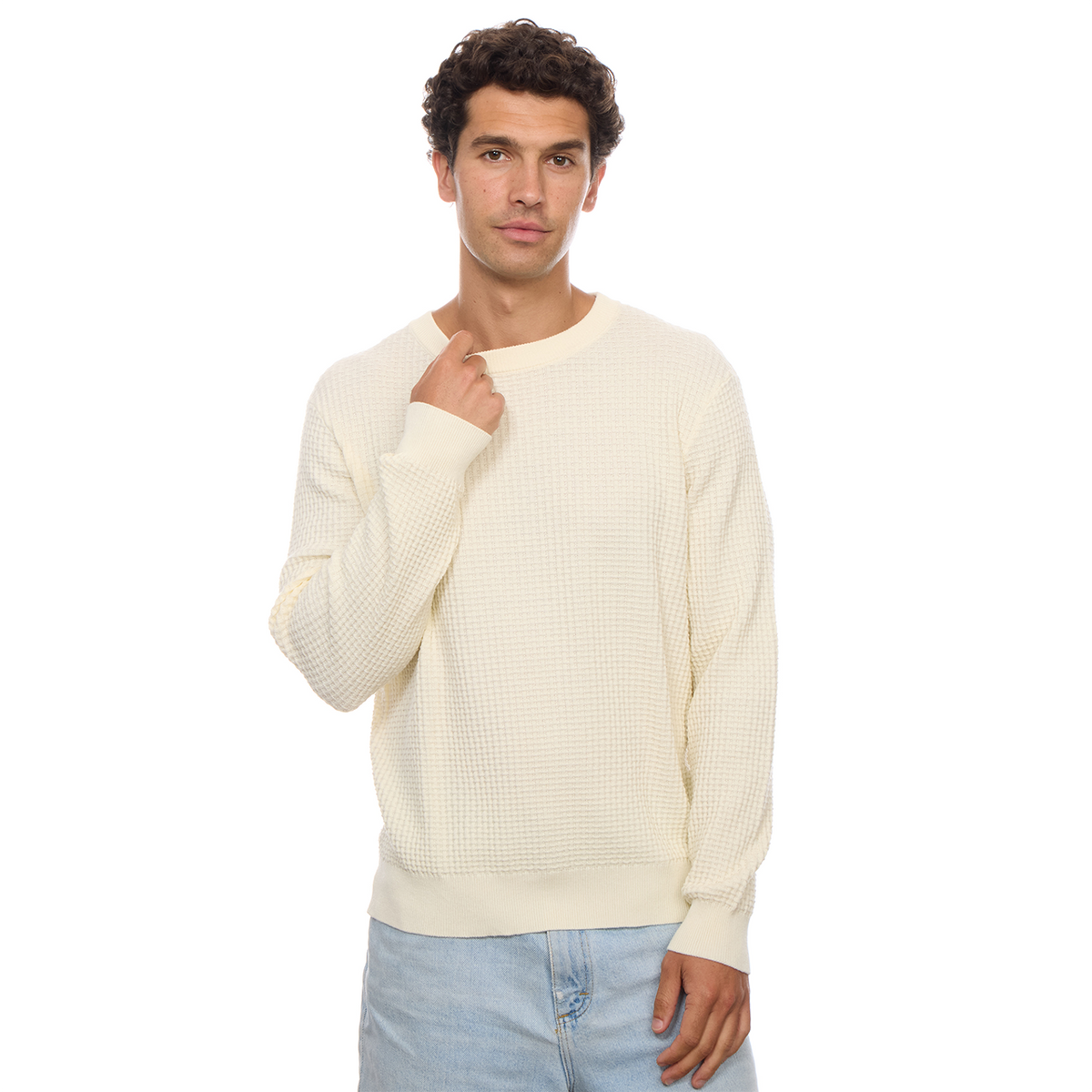 Allen 100% Cotton Sweater: Cream