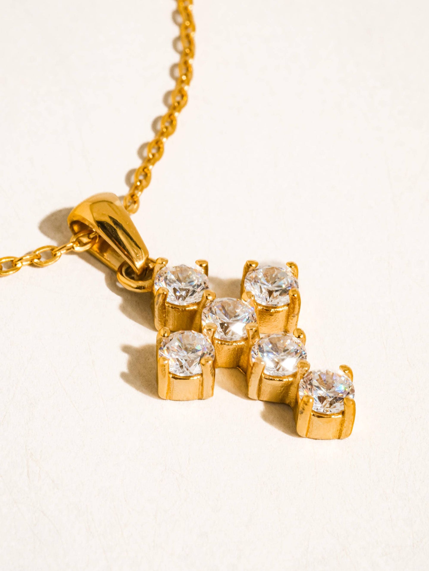 Raimon 18K Gold Non-Tarnish Dainty Cross Necklace: Yellow Gold