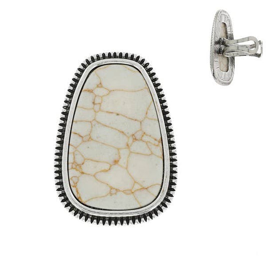 WESTERN TURQUOISE ADJUSTABLE CUFF RING R9779: Sbwt