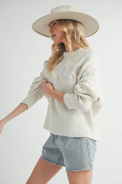 Elaine Sweater: White / Contemporary