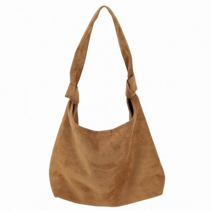 Knotted Faux Suede Hobo Bag: EP