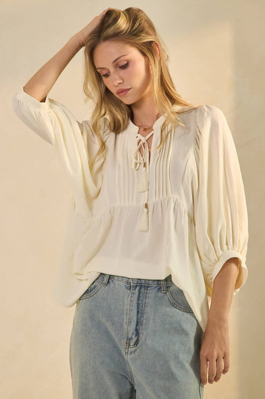 Calla Flowy Blouse: Ivory