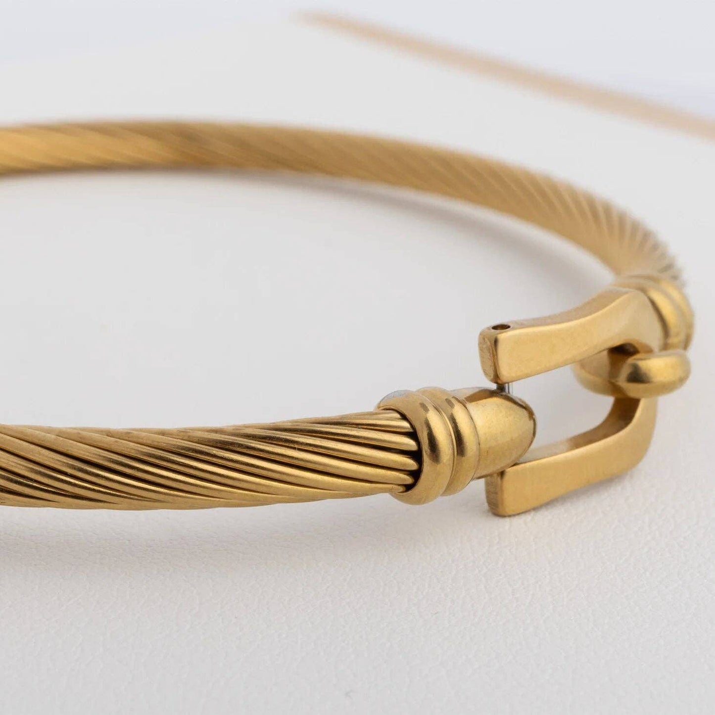Tala Buckle Clasp Bangle Bracelet: Gold