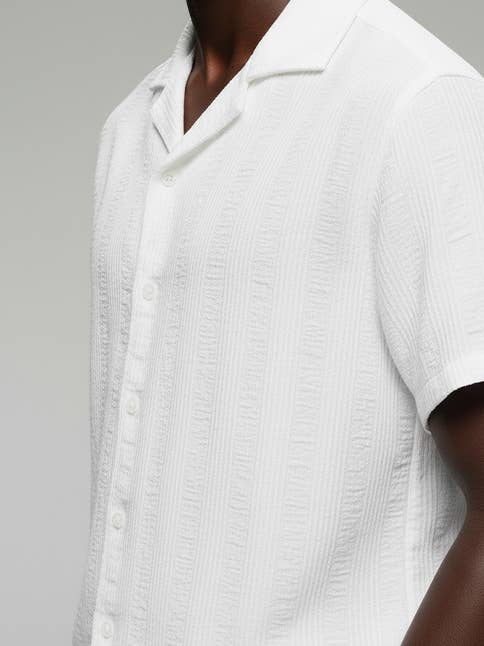 Crochet/Textured Short Sleeve Men's Shirt 4065: HB-4065 / L