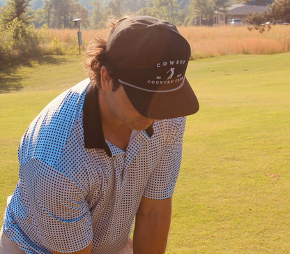 Cowboy Country Club Golfer Roped Hat: Black
