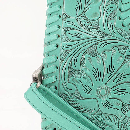 Loyal West Alma Medium Bag Turquoise: Turquoise Handtooled Leather And Calfskin / Single