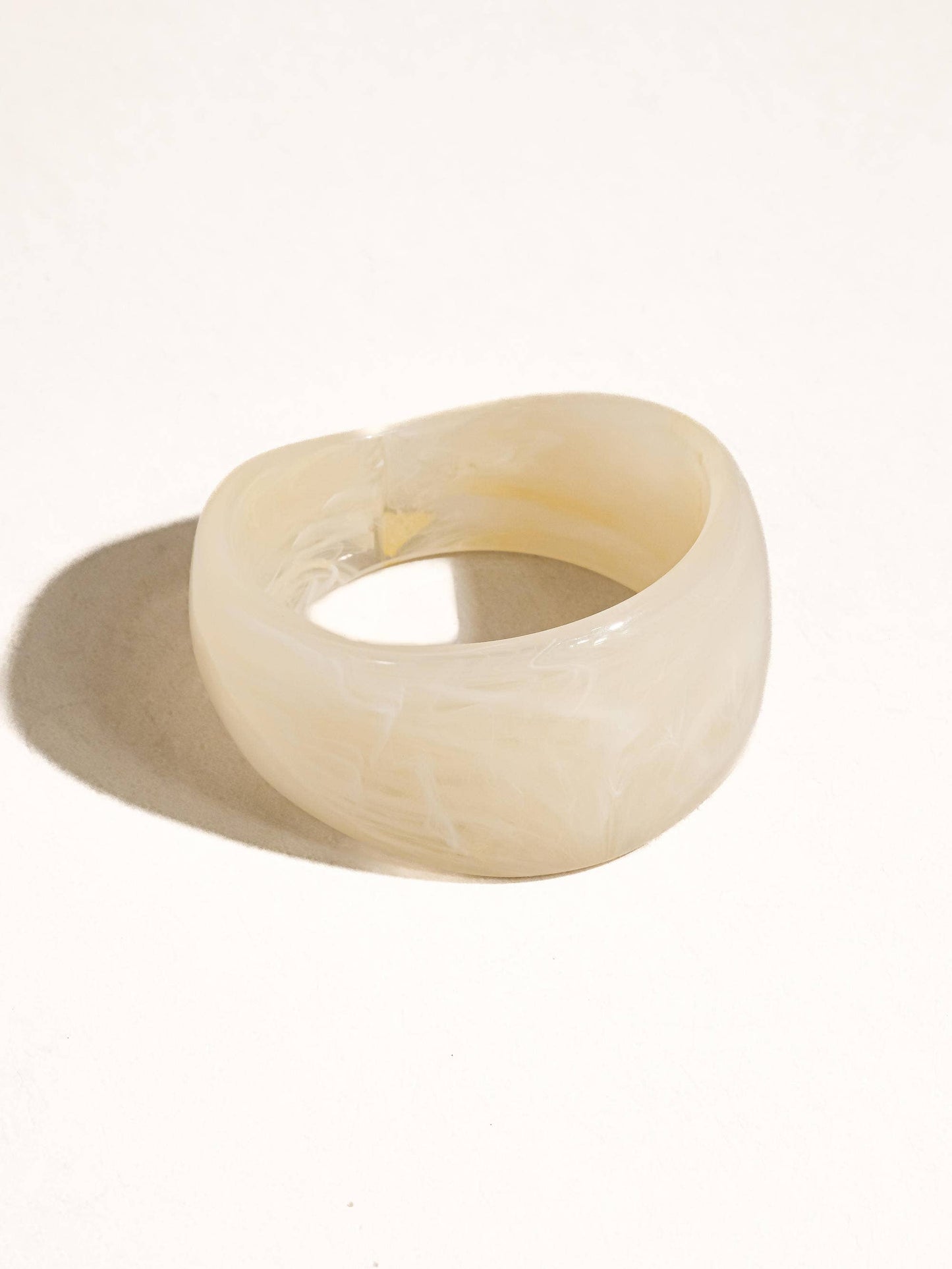 Caelia Modern Bold Statement Resin Bangle: Brown