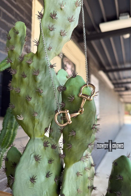 Hey Cowboy Bit Necklace: Silver
