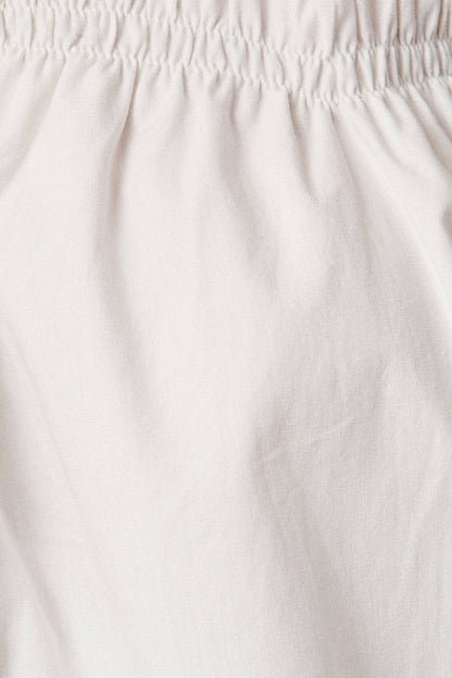 April Long Sleeve Shirring Detail Button Down Shirt: White