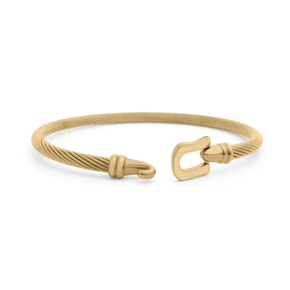 Tala Buckle Clasp Bangle Bracelet: Gold
