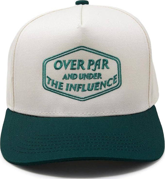 2-Tone Cap - Over Par & Under the Influence - Green/Beige