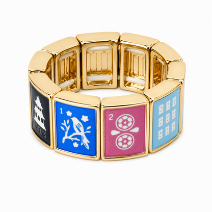 Ellison+Young Mahjong Multi Tile Stretch Ring: Colorful Tile