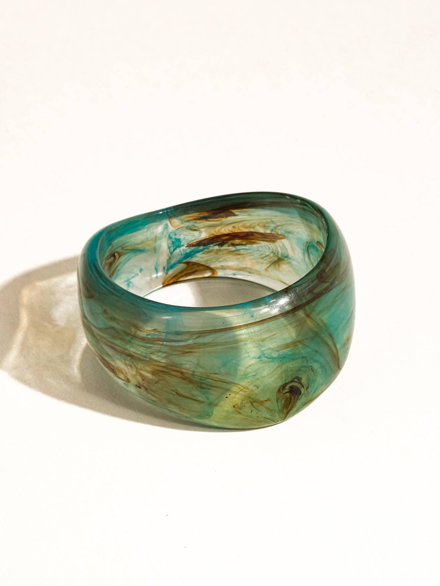 Caelia Modern Bold Statement Resin Bangle: Brown