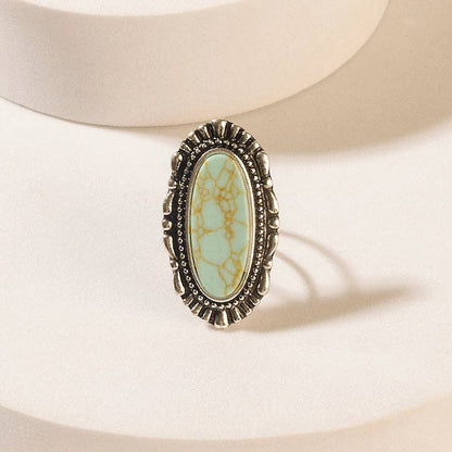 Spirit Halo Turquoise Stone Ring in Vintage Teal: Vintage Teal