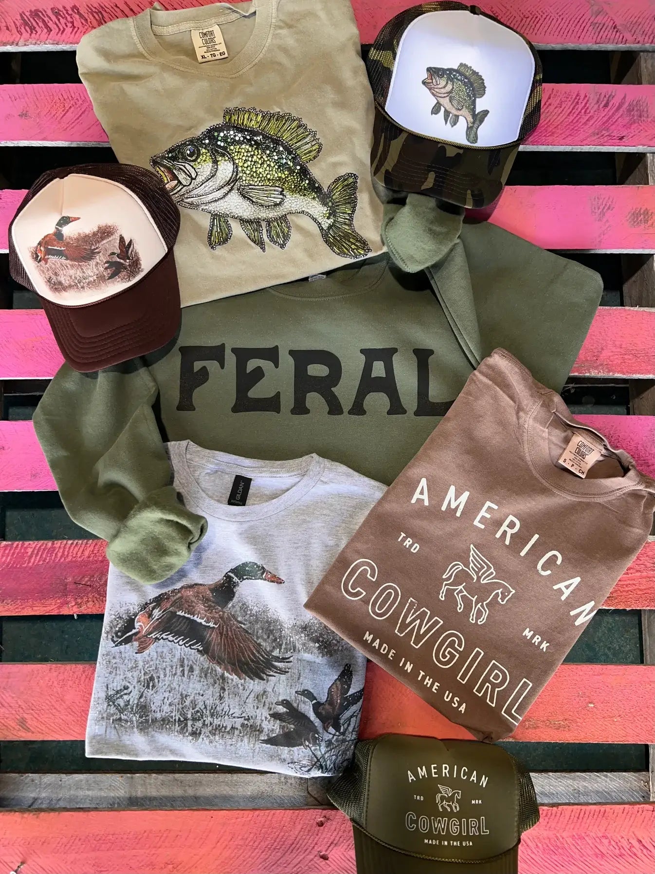 Retro Duck Trucker Cap - Multiple Color Options: Brown & Tan