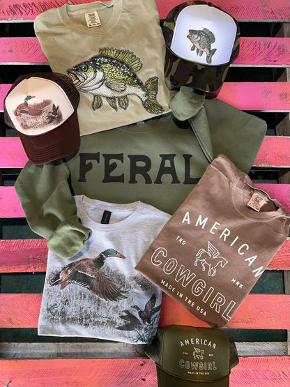 Retro Duck Trucker Cap - Multiple Color Options: Brown & Tan