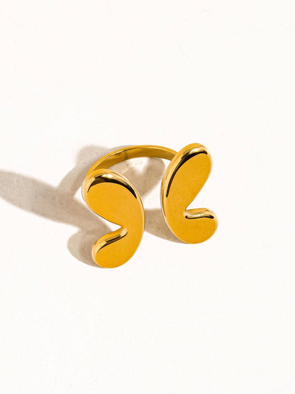 Indie 18K Gold Non-Tarnish Butterfly Ring: Yellow Gold