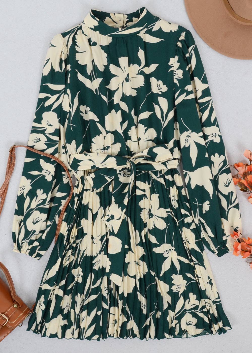 Aria Floral Pleated Dress