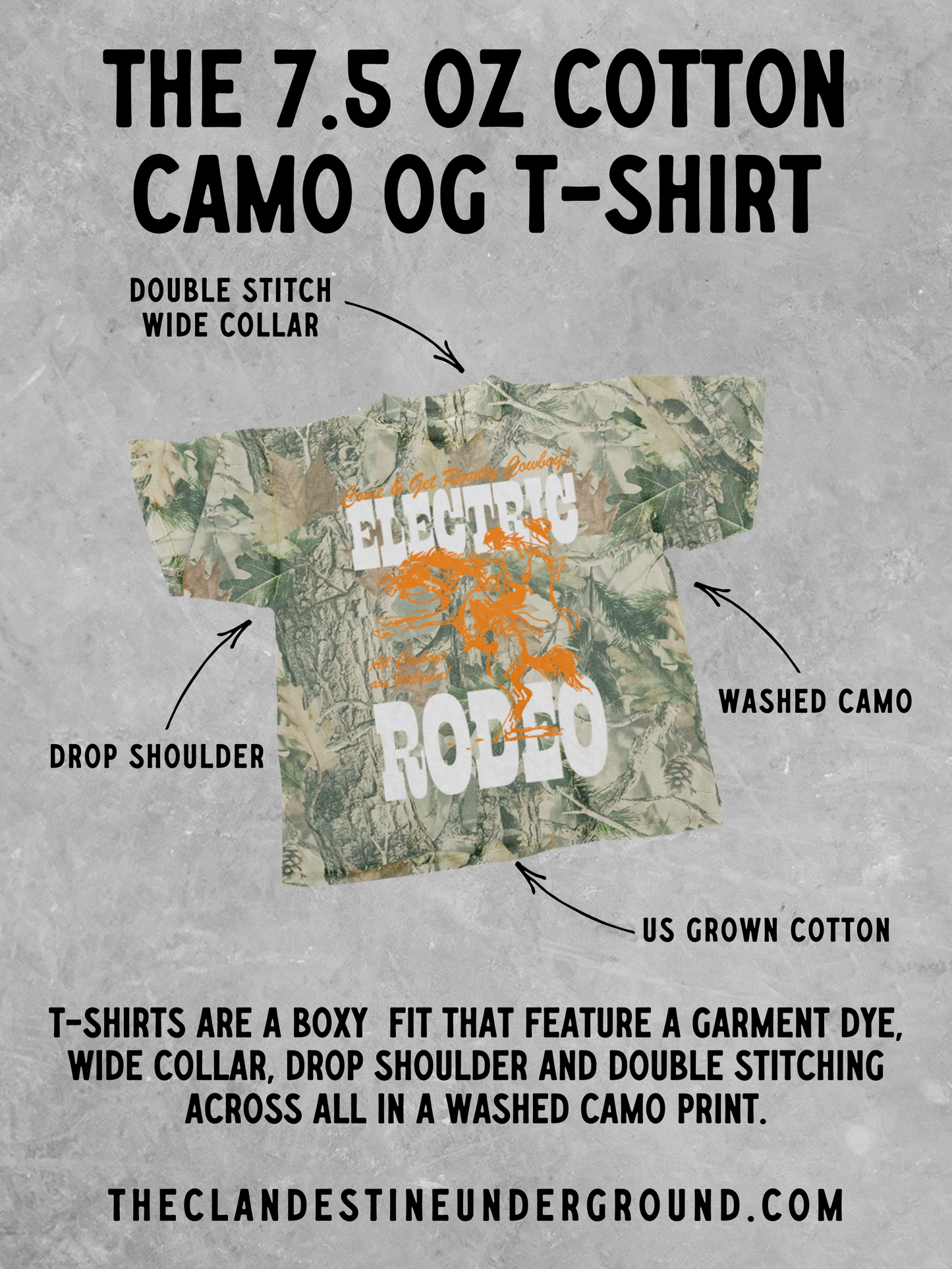 Honky Tonk Country Club, 90's Country Boxy Cotton TShirt: Green Camo